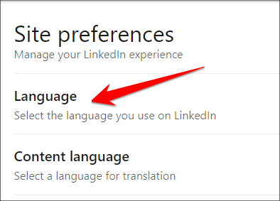 LinkedIn Language Option