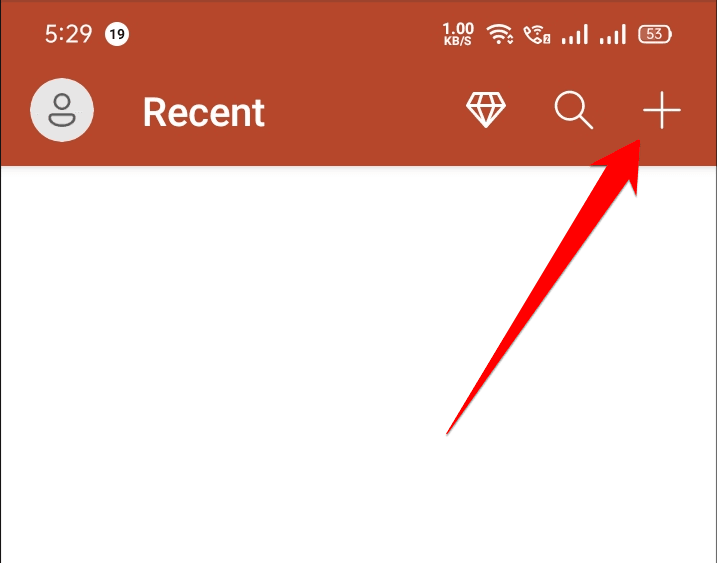 Click on Plus Button