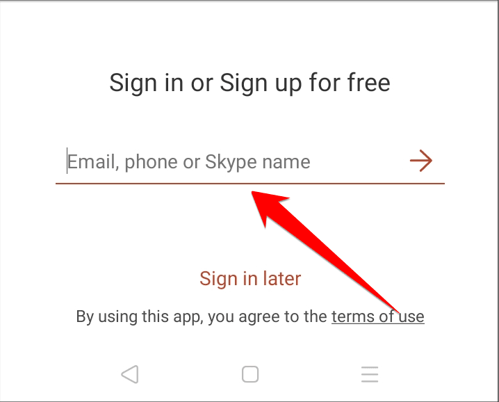 Enter Microsoft Email