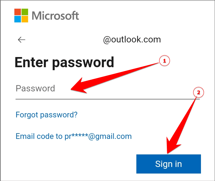 Enter Microsoft Password