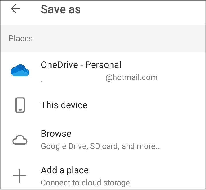 Select Save Location