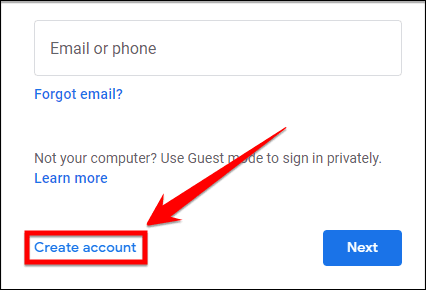 Click on Create Account